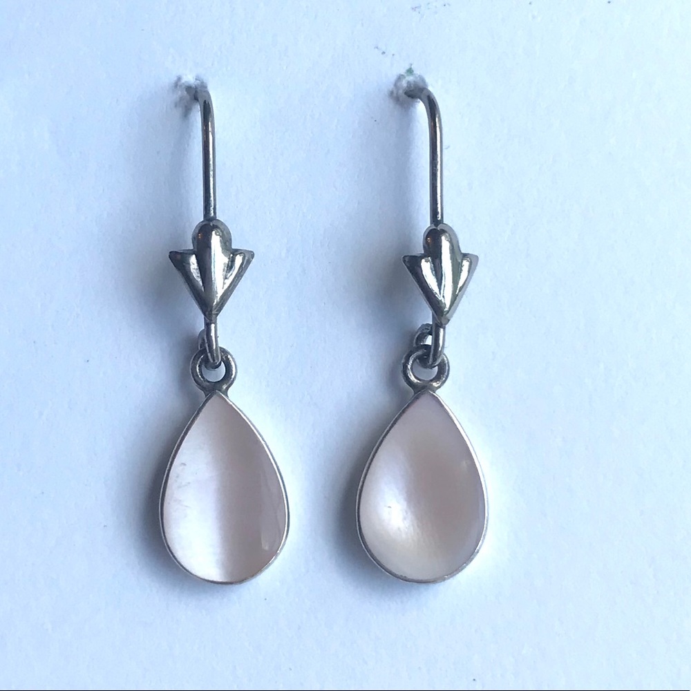 Sterling Silver and Pink MOP Shell Earrings